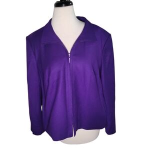 Talbots  Woman Petite Vibrant Purple Wool Waist Length Jacket SZ 16W